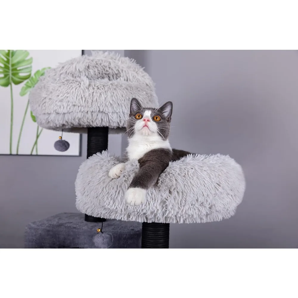 Hammock com arranhador post para gato, brinquedos do jogo, fácil de prender o seu gatinho para ficar em torno deste fácil de montar móveis