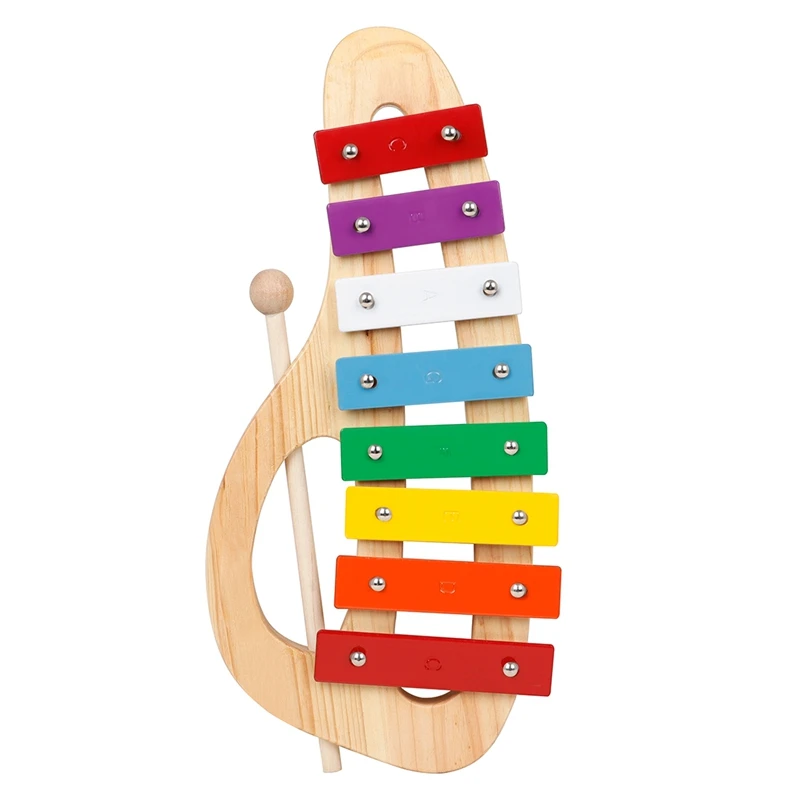 Portable Eight-Tone Hand-Knocking Piano With Knocking Stick Early Education Xylophone Percussion Instrument