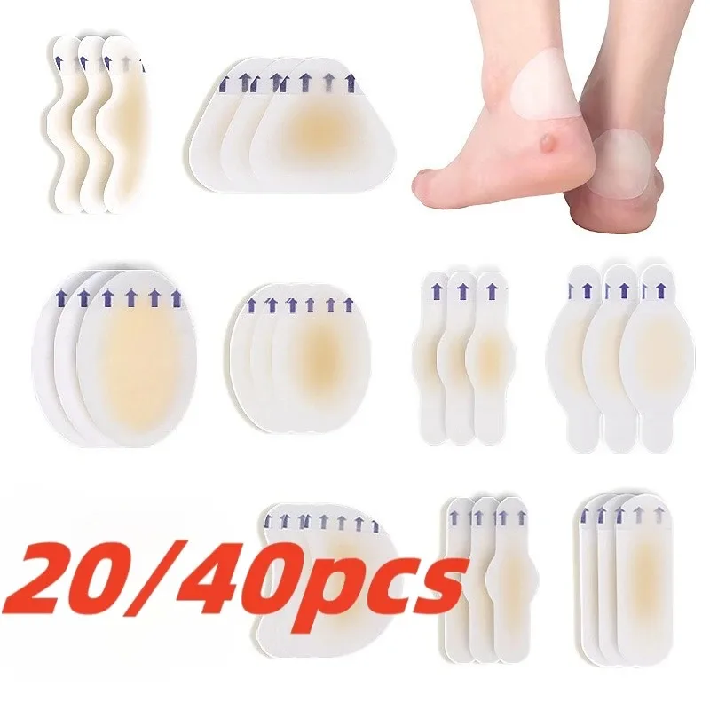 40 almofadas de almofada de gel transparente para calcanhar, pé, bolhas, calos e alívio de proteção da pele