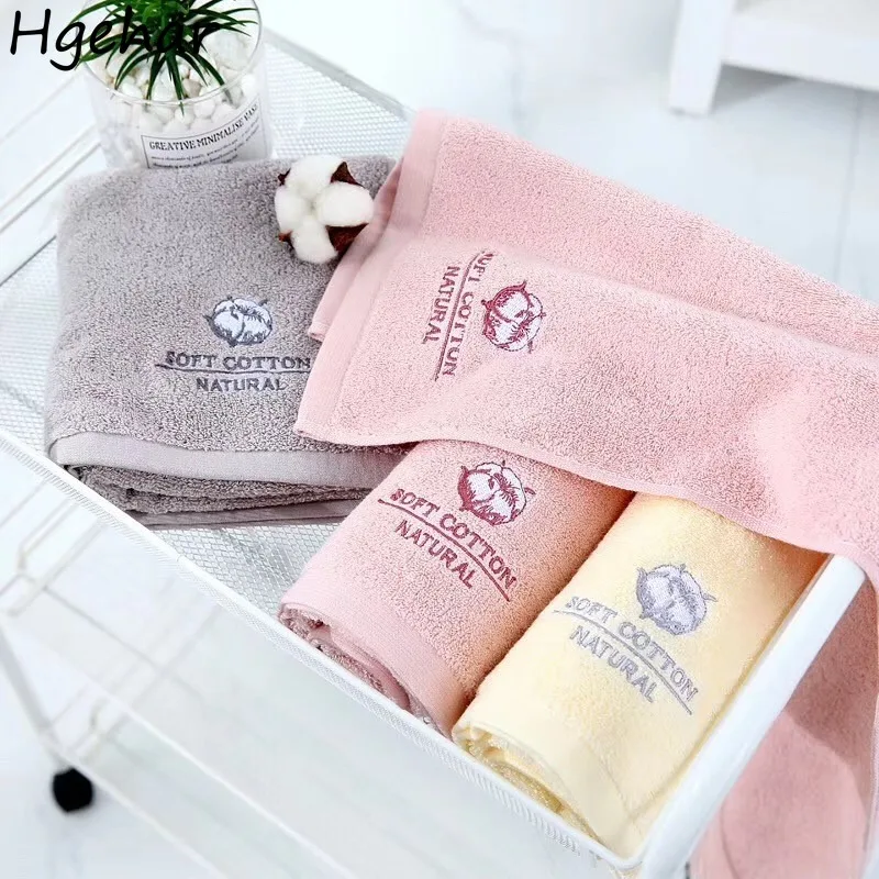 Embroidered Floral Face Towels Simple Daily Household Adults Comfortable Tender Absorbent All-Purpose Reusable Minimalist Chic