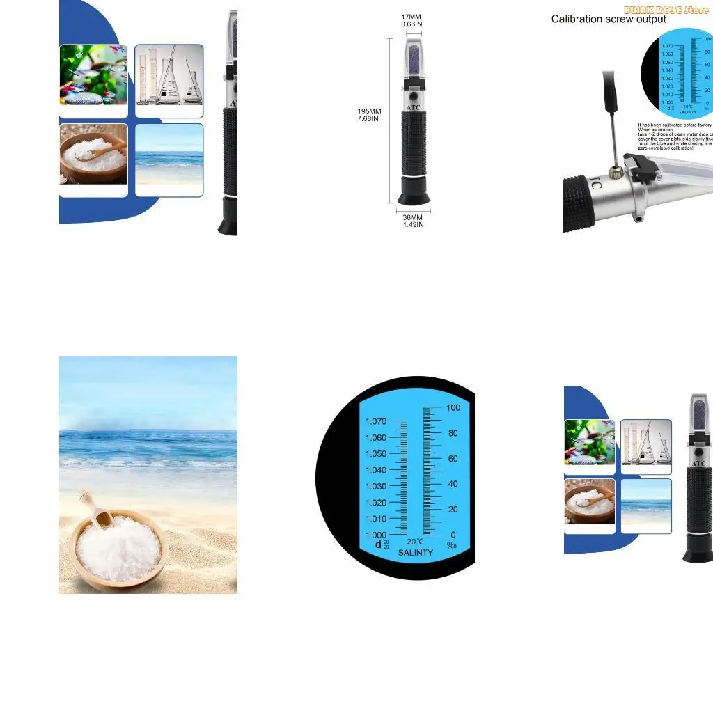 K1AE Salinity Refractometer Salinometer Sea Water Salt Concentration Tester Meter