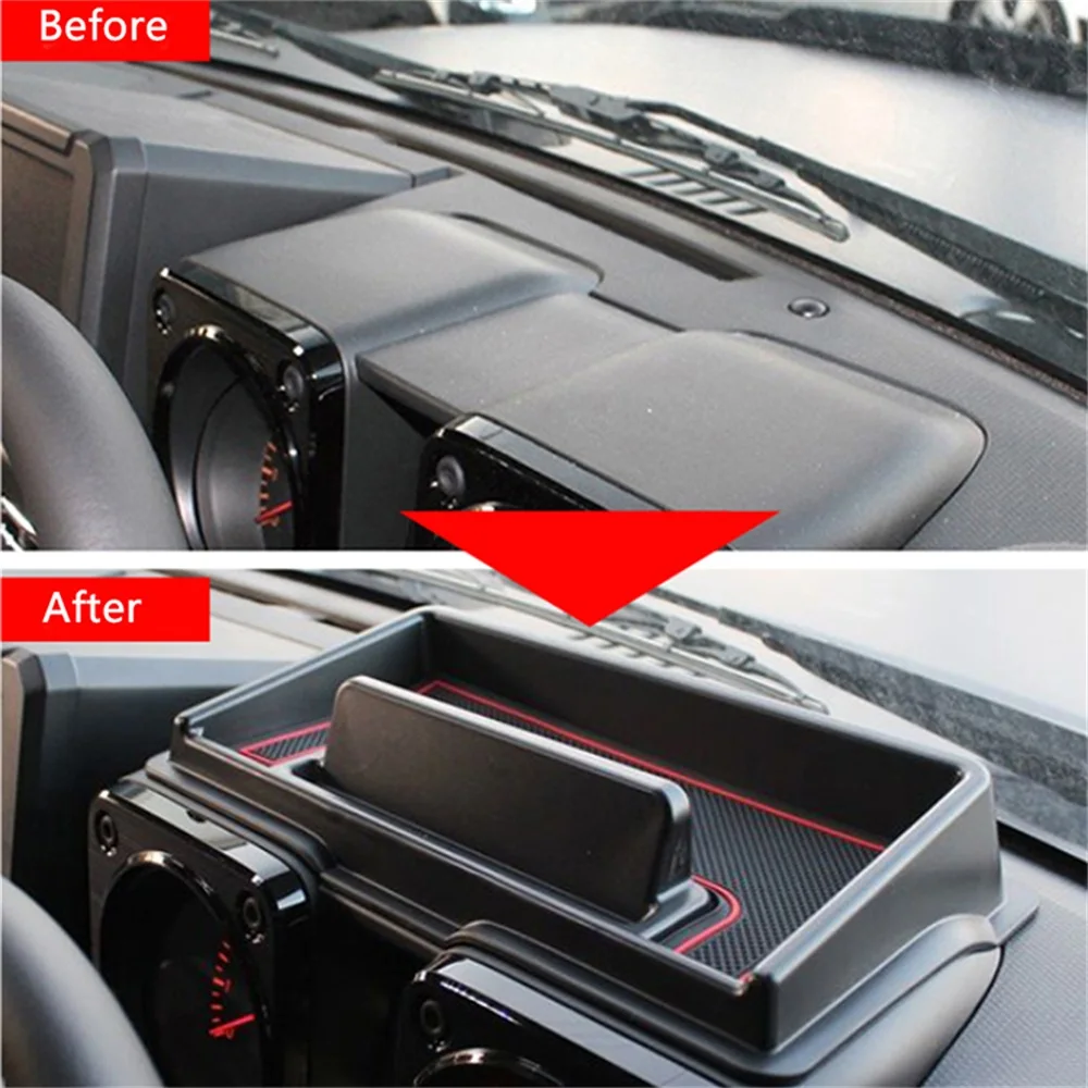 سيارة الداخلية لوحة القيادة صندوق تخزين حامل صينية مركز وحدات التحكم المنظم الهاتف الواقف قوس لسوزوكي جيمي 2019 2020