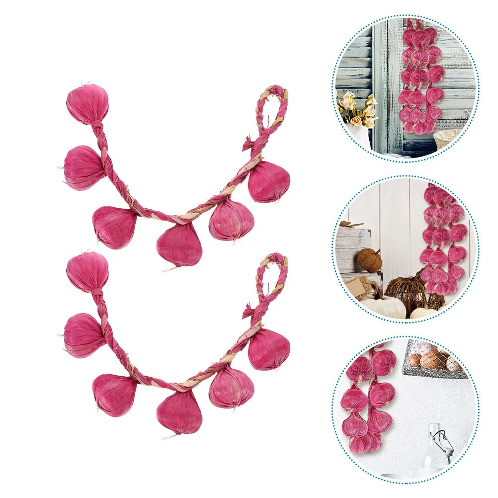 

2pcs Artificial String Decor, Simulated Pendant For Home Restaurant Decoration, Realistic Fake Vegetable Photo