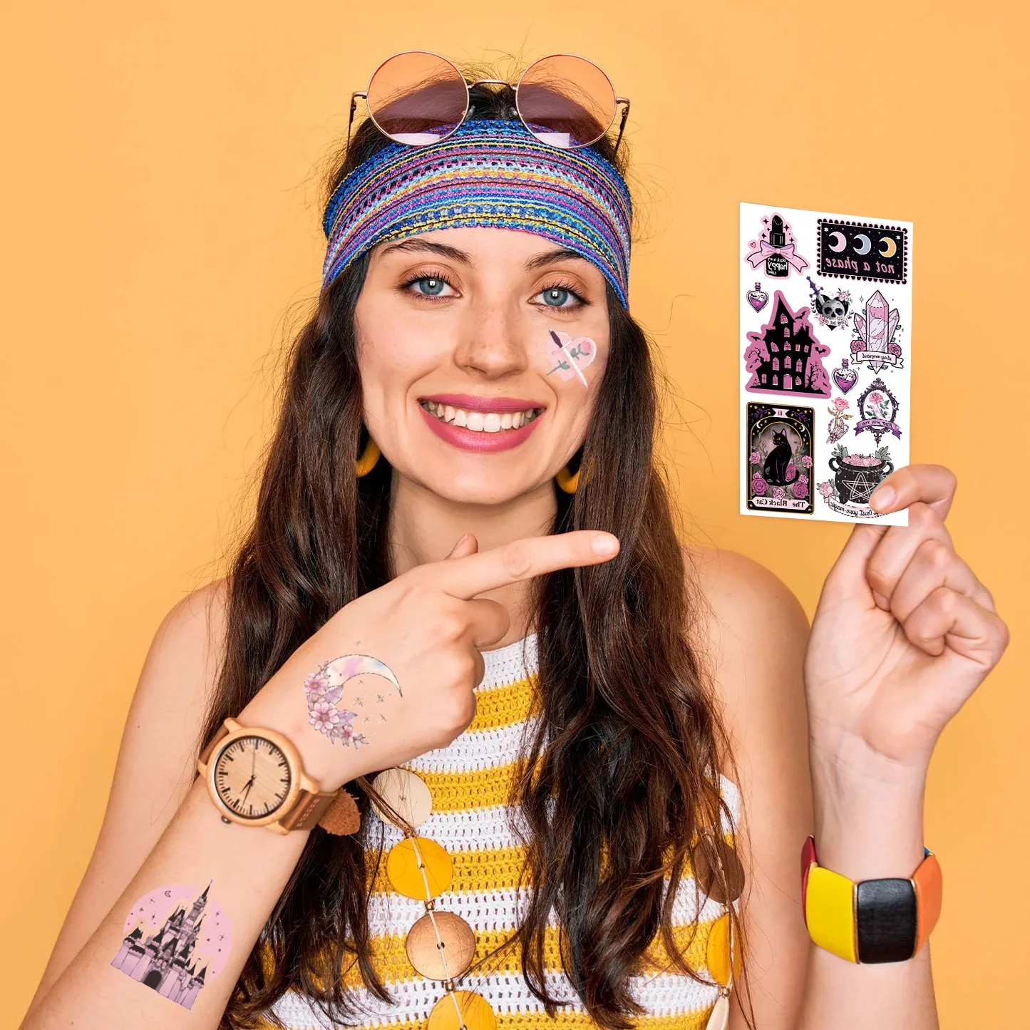 10 قطع جديد القوطية نمط روز المؤقتة الوشم ملصقات صناعة يدوية الذراع الوجه الجسم الفن الوشم ملصق ﻿