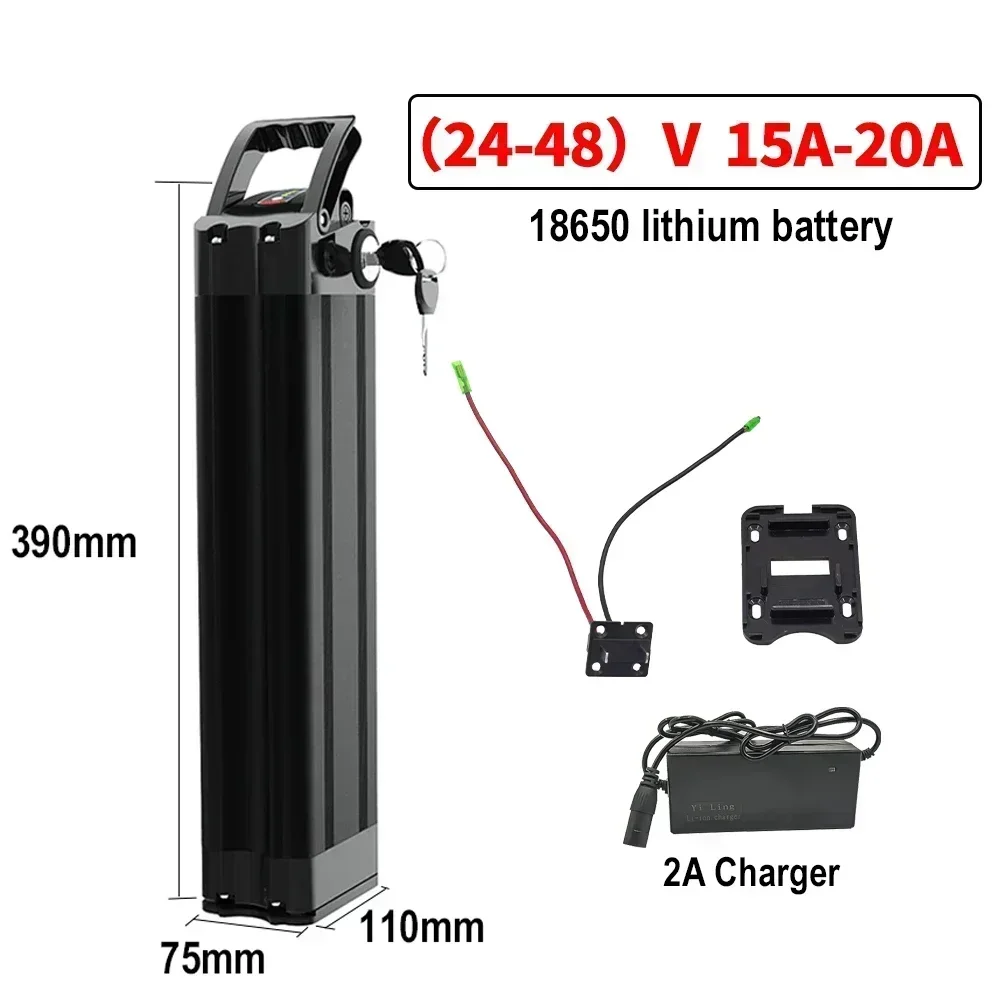 SU 500W 36V 20AH Silver Fish Electric Bicycle Battery Pack 1000W 48V 36V 24V Silverfish Lithium Battery 18650 21700 Ebike Bateri