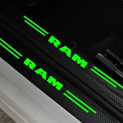 Luminous Car Door Threshold Sill Protective Plate Rear Trunk Bumper Sticker for Dodge RAM Logo CALIBER RAM CHARGER Accessories