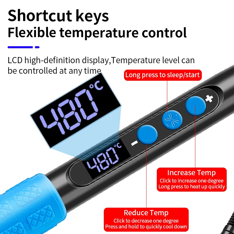 LUXIANZI 80W Thermostatic Soldering Iron Kit Adjustable Temperature LED Digital Display For Electronic Welding Repair Tools