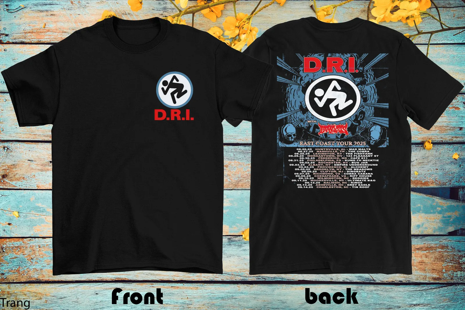 2 Sides D.R.I. Dirty Rotten Imbeciles 2025 East Coast Tour Shirt S-5XL 1V0445