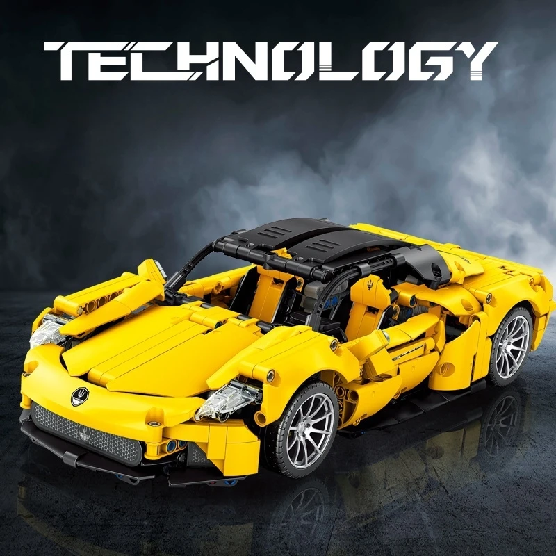 Kreative Technische Sportwagen Bausteine Set MOC Montage Ziegel Desktop Sammlung Ornament Festival Geschenk Erwachsene Kinder