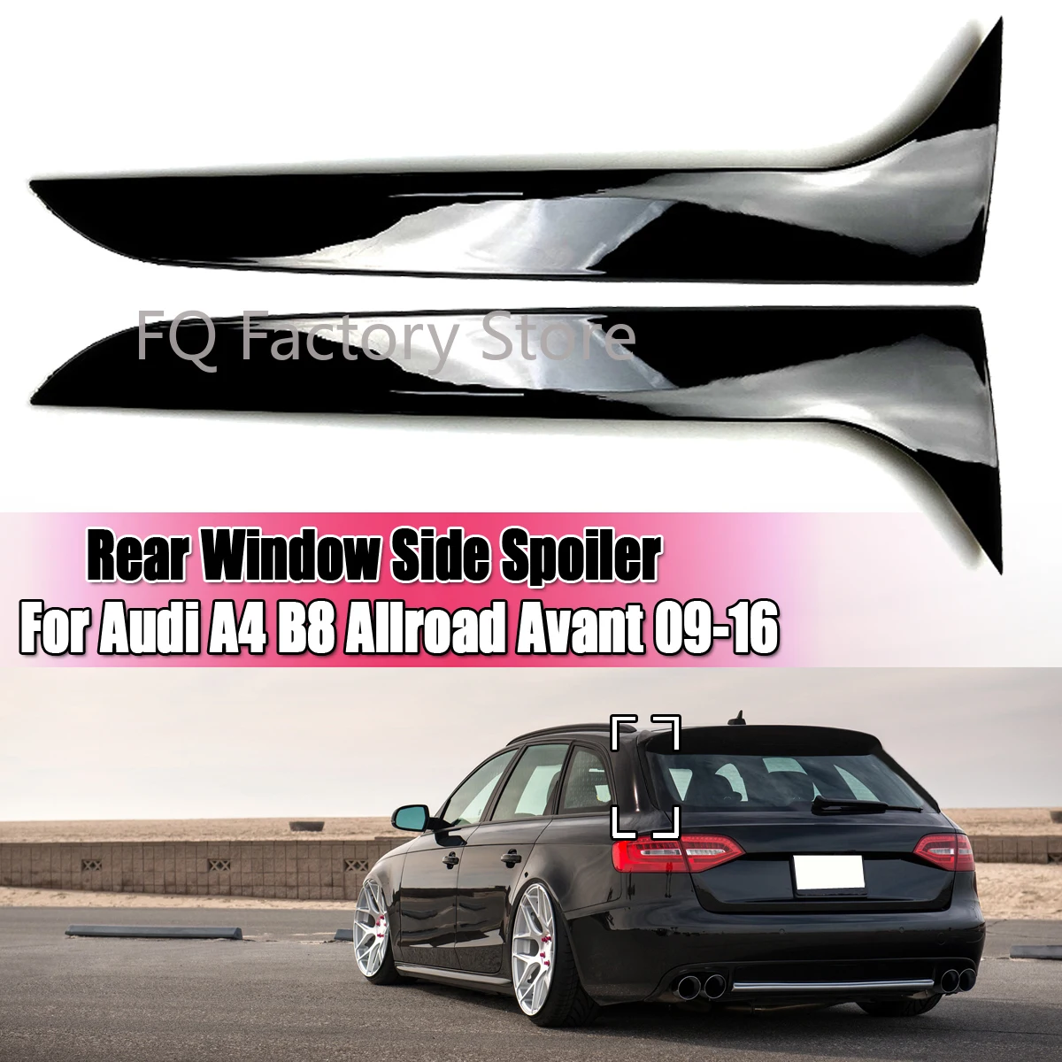 Paar Auto Heckscheibe Seitenspoiler Abdeckung Kofferraum Diffusor Canards Spoiler Splitter Für Audi A4 B8 Allroad Avant 2009-2016