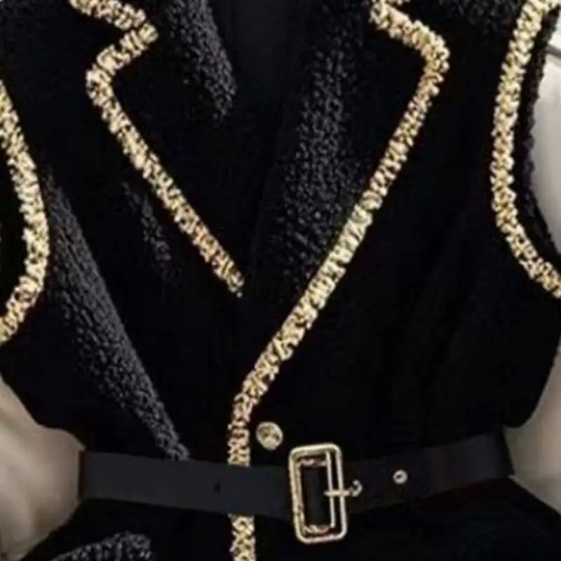 ملابس حريمي ربيع الخريف موضة الكورية زر بلون الإناث كل مباراة جيب مصممة طوق أكمام تانك القمم سترة #3