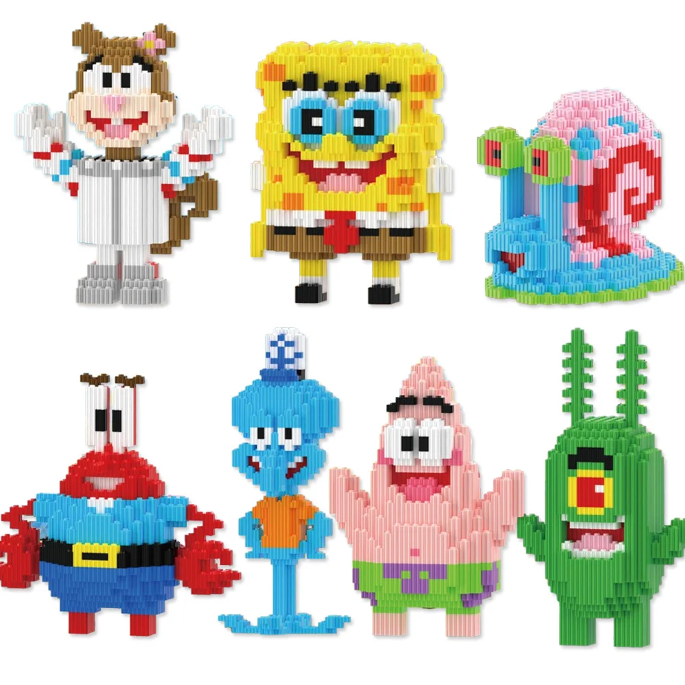 

SpongeBob SquarePants Magic Building Block Patrick Star Squidward Tentacles Model Assembled Bricks Toy For Kids Christmas Gift