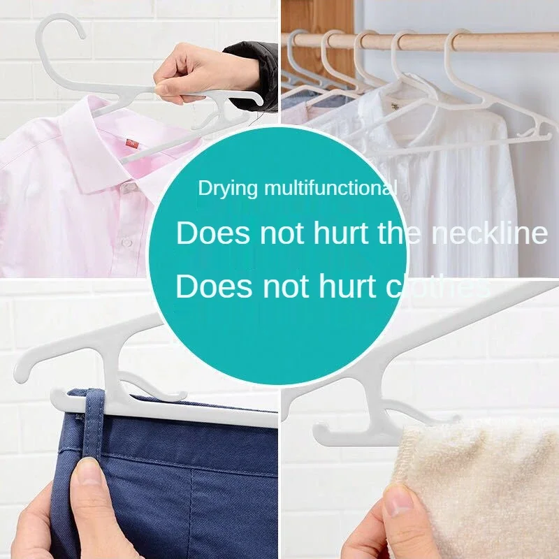 Estantes de secado para almacenamiento de guardarropa y dormitorio, perchas de ropa simples sin costuras de plástico para adultos, 10 Uds.