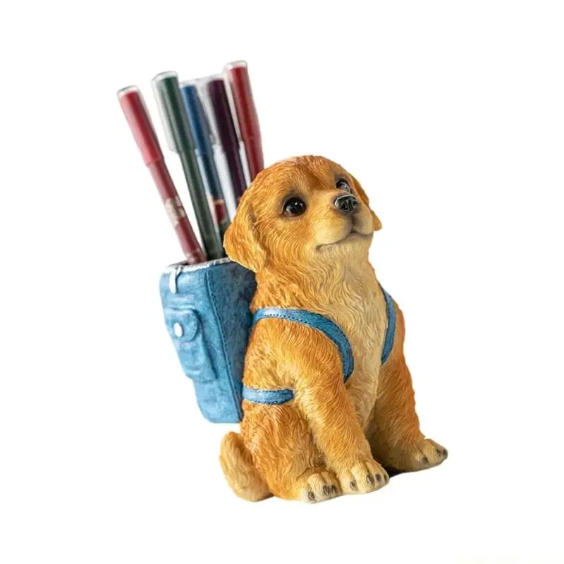 QX2E Dog Pen Holder for Desk Funny Desktop Organizers for Home Office School Desk Decors Gift for Dog Lover Desk Accessories