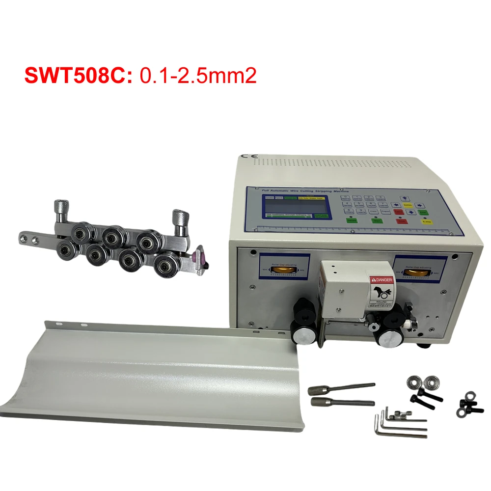 0.1-2.5mm2 SWT508C Wire Stripping Peeling Cutting Machine With Wires Collector Automatic Adjustable Cable Cutter Stripper