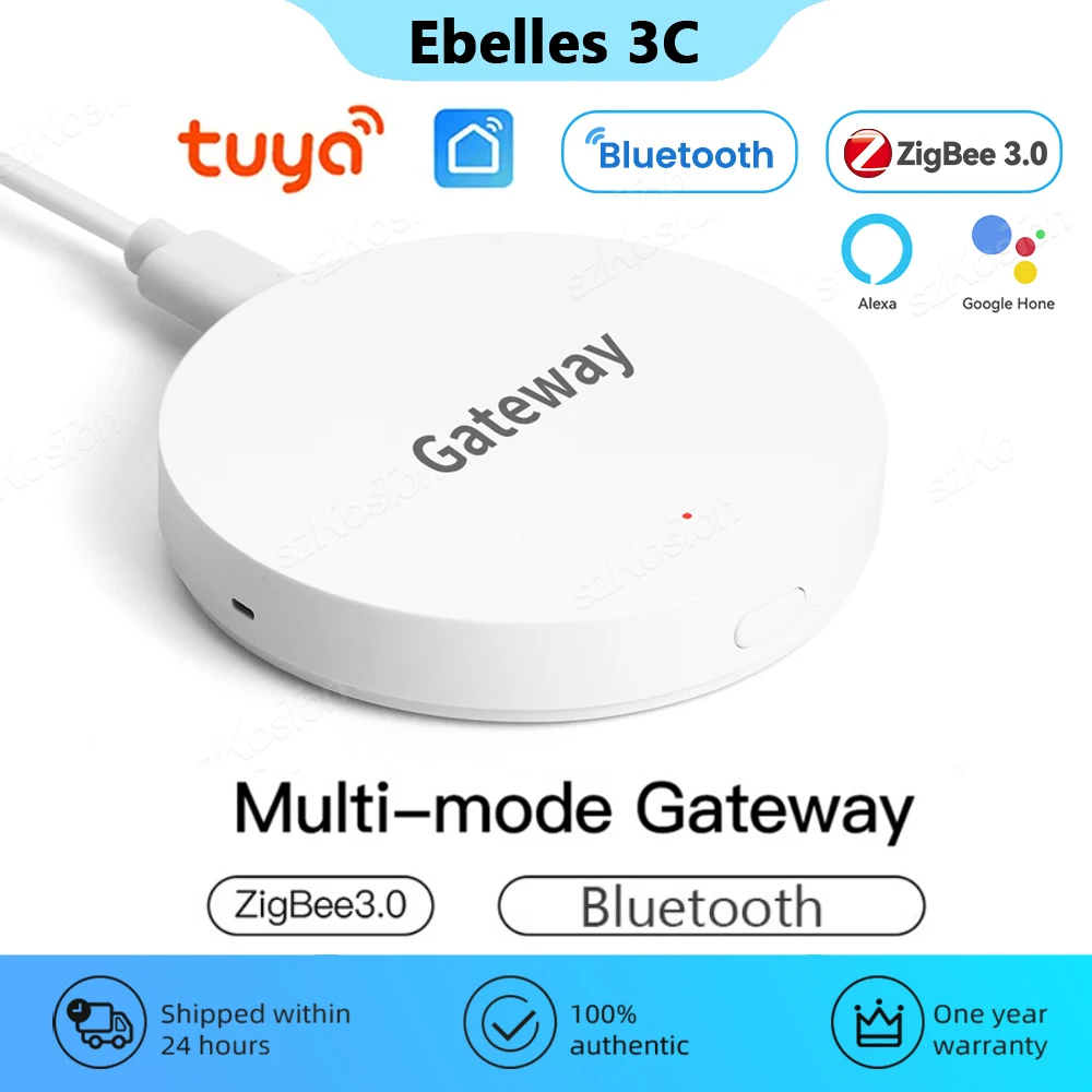 

Tuya Multi-Mode Gateway Hub Smart Home Automation Wireless Bridge Bluetooth ZigBee to WiFi,Smart Life APP Remote for Alexa Googl