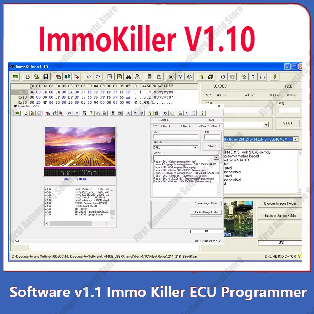 

ImmoKiller V1.10 New IMMO Off Software v1.1 Immo Killer ECU Programmer Tool for Car Repairing Passing Virigining the Immobilizer