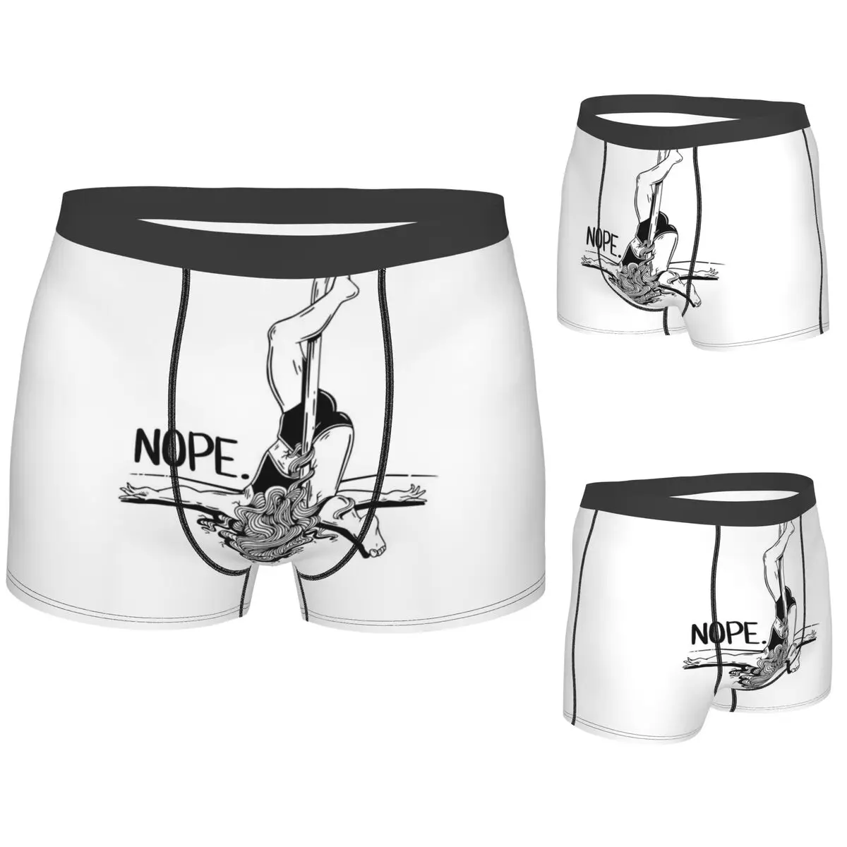 

Boxer Underpants Shorts Pole Dance NOPE - Black Panties Men Soft Underwear for Homme Man Boyfriend Gift