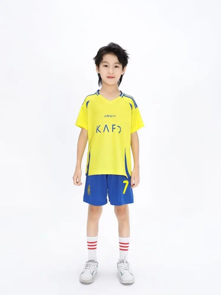 adult children's clothing set Football sport Uniforms boy girl Al Nassres Fans Jersey Training wear games kits Leisure shirt