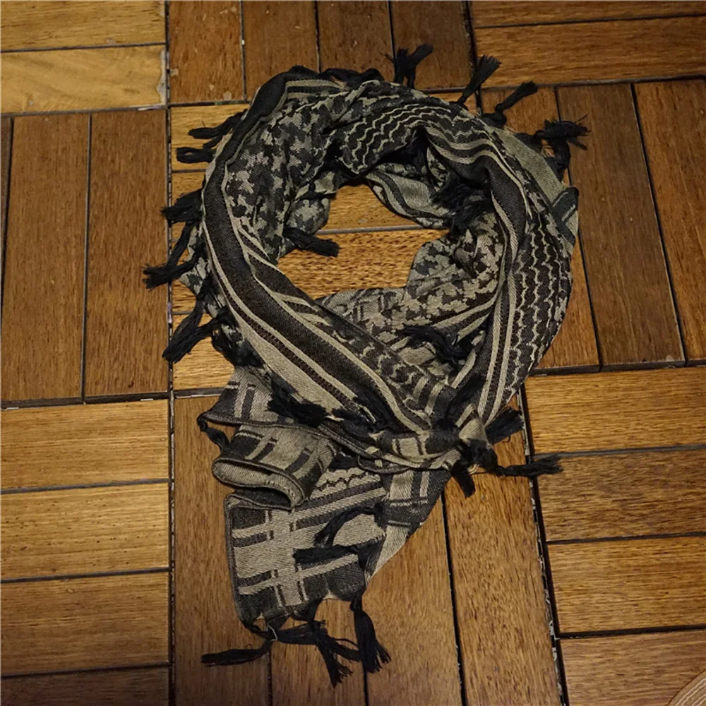 Outdoor Camping Mask Scarf Arabic Square Green Tactical Pure Cotton Shawl Outdoor Military Fans Hunting Windproof Sand Mask