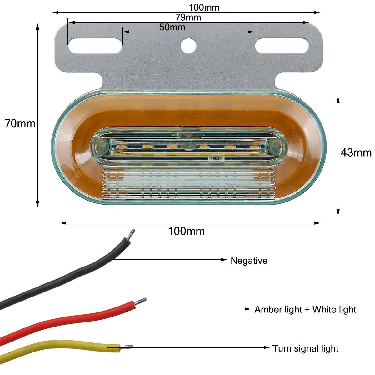 10pcs  Car Truck Side Marker External Lights Signal Indicator Lamp Warning Tail Light 3 Modes Trailer Lorry 24V Warm yellow