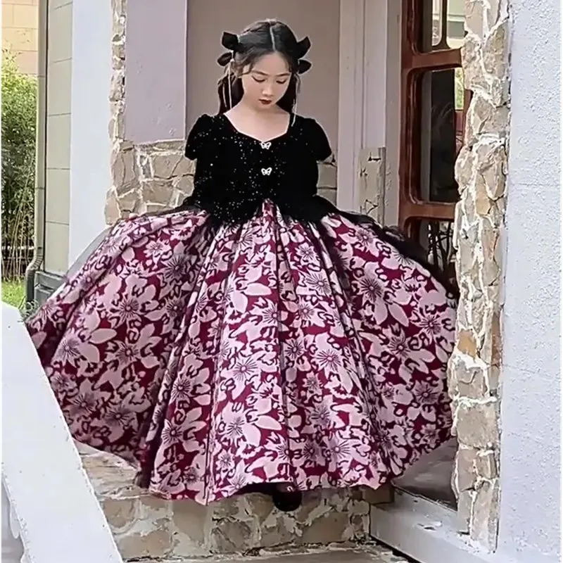 2024 New 3-12 Yrs Flower Girls Dress Wedding Birthday Dress Lace First Communion Dresses for Girls Baptism Party Vestidos