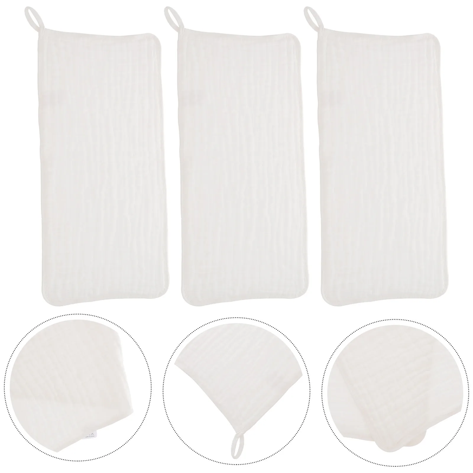 

3Pcs Burp Cloths Household -Resistant Absorbent Towels Convenient Baby Accessory Newborn Drool Spit Up Cloths Cotton