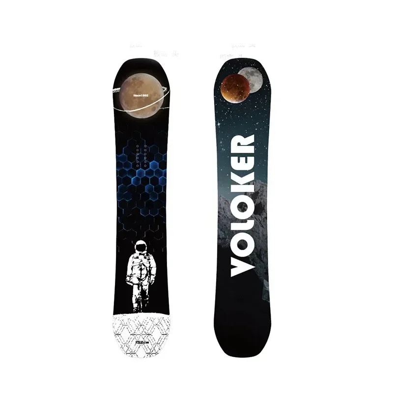 Vooker Snowboard-Skateboard mit Gravur, All-Terrain-Wildschnee, flache Blumen-Schneeausrüstung, für Erwachsene, Männer/Frauen, Schnee, 140–163 cm