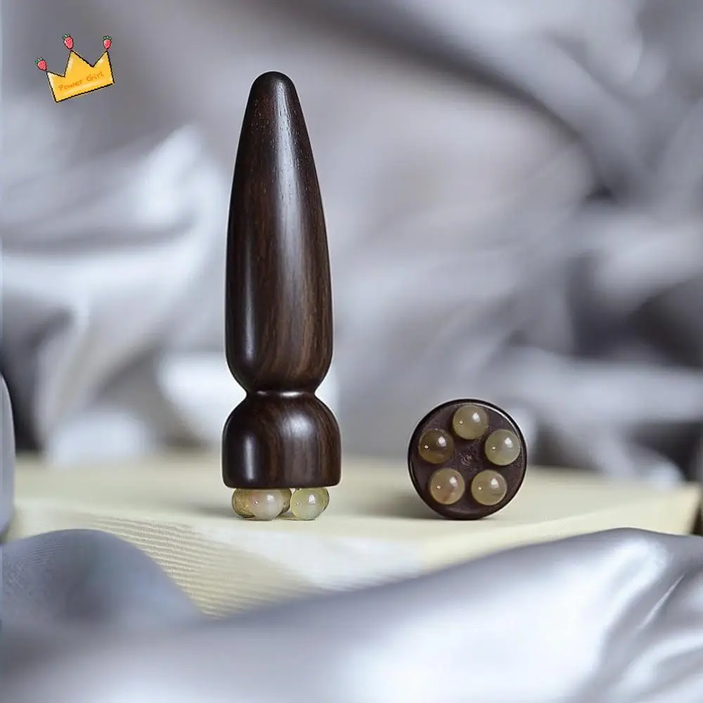 

Массажер с пятью бусинами из сандалового дерева и лотоса, массажная палочка для глаз, традиционный массажер для лица, инструмент