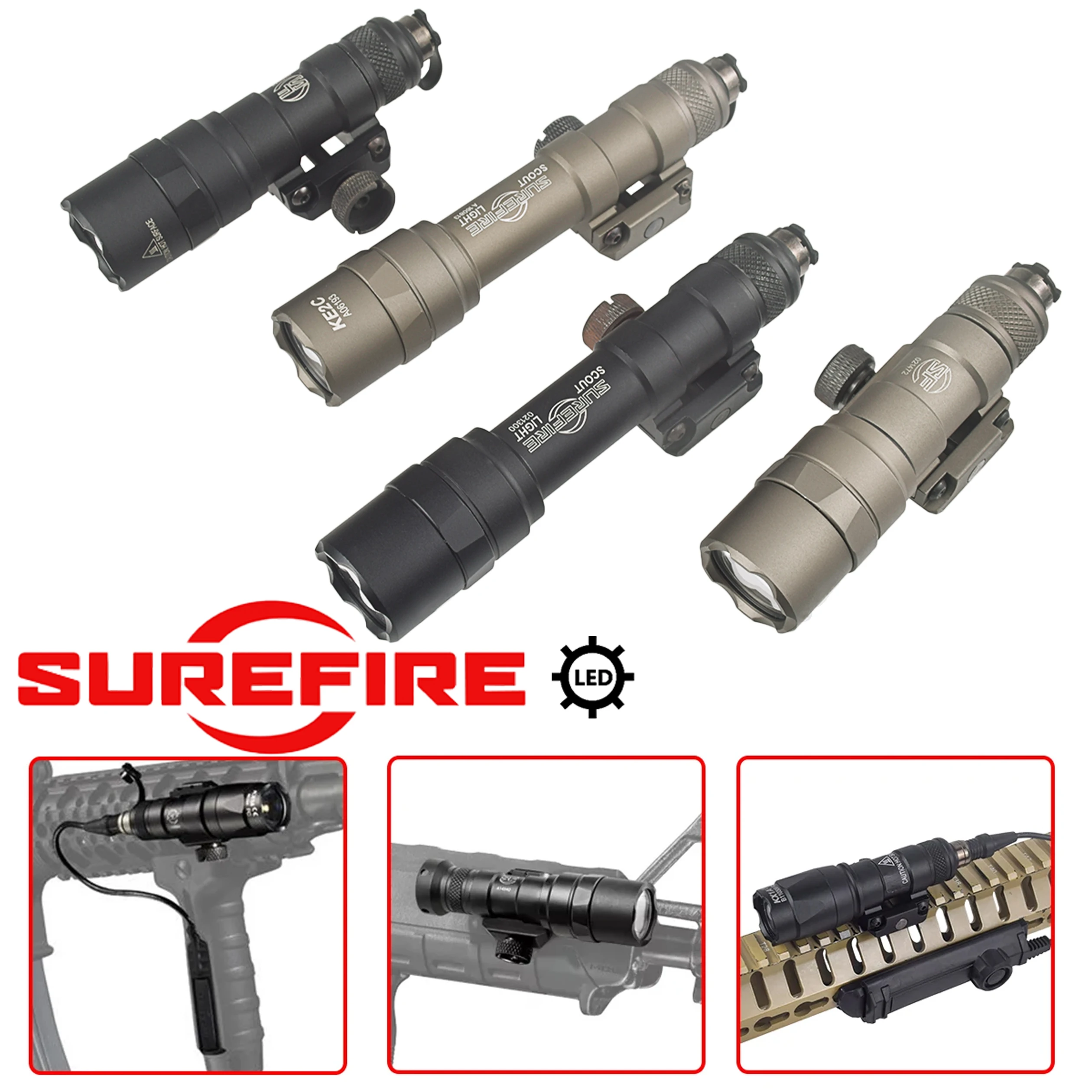 Tactical SF M600 M600C M300 M300C Flashlight LED Weapons Light Airsoft Rifle Pistol Scout Light Torch Hunting 20MM Rail view 5