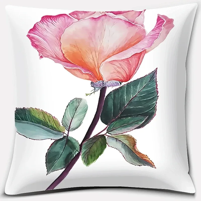 Classical rose flower pattern series Nordic style cushion cover pillowcase square pillowcase sofa home office decoration