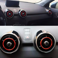 4Pcs/Set Aluminium Alloy Air Outlet Sticker/Instrument Panel Air Outlet Decoration Ring For Audi A1 S1 8X 2010 2011 2012 - 2018