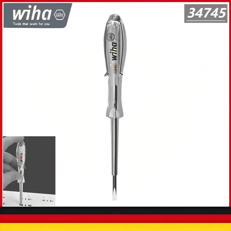 

Тестер напряжения Wiha 34745/05271/00456 - отвертка с плоским шлицем 3 мм, зажимной контакт, функция Smart Breakpoint, проверка цепи