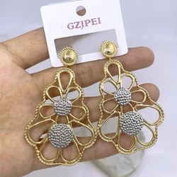 Women Big Earrings Gold Plated Drop Earrings Fashion Jewelry Wedding Party Accessories Gift Trending