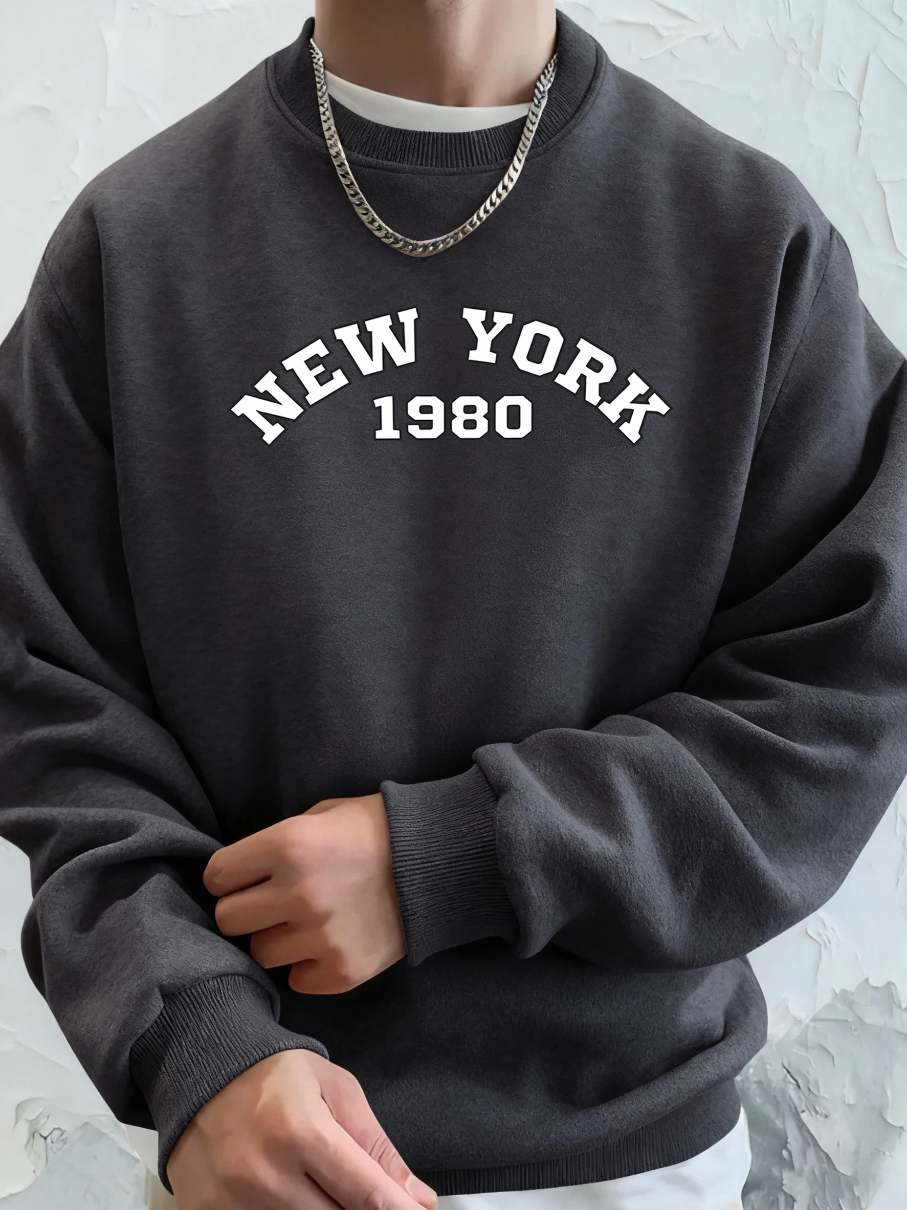 New York 1980 Brief Kreative Drucke Kapuzenpullover Herren Weiche Warme Hoodies Tasche Herbst Sweatshirts Sport Casual Streetwears