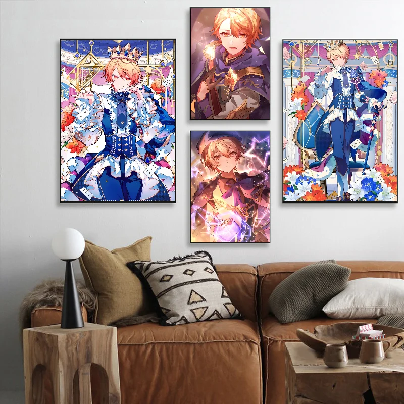 Anime Character T-Tenma T-Tsukasa Poster Self-adhesive Art Waterproof Paper Sticker Coffee House Bar Room Wall Decor