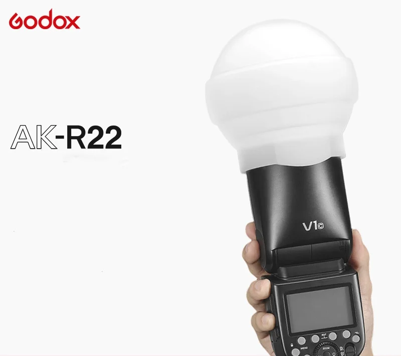 Hot Godox AK-R22 Silicone Diffuser Softbox for Flash Portable Camera Reflector Small Soft Light Ball Photography Lighting Kit