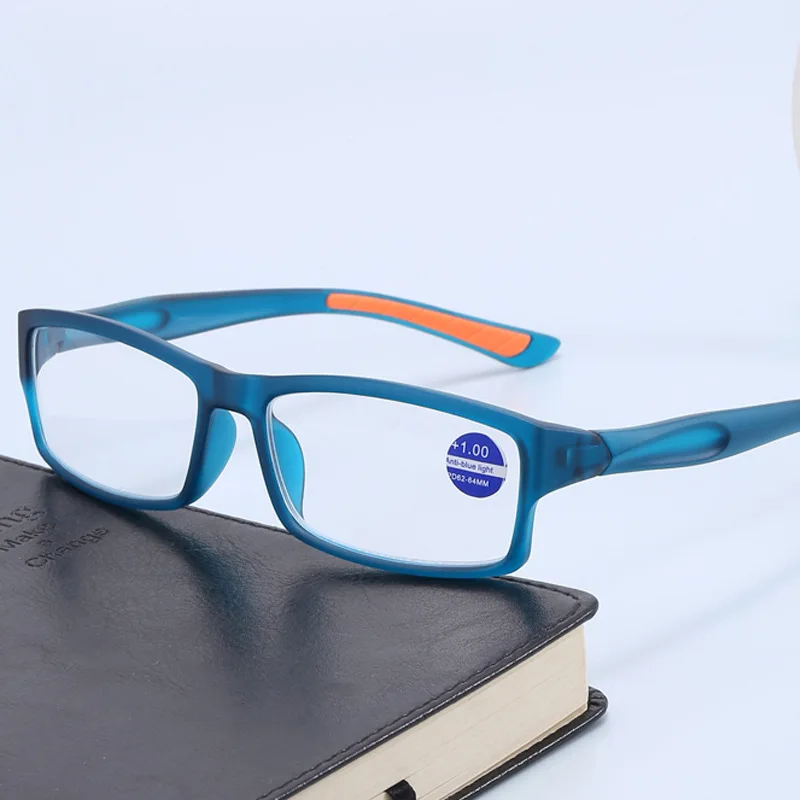 Sportliche Herren-Lesebrille, quadratische Computerbrille zum Lesen, blau, Vintage, Presbyopie, Hyperopie, optische Gläser +1.0 +1.5 +2.0 +2. – Detail 5