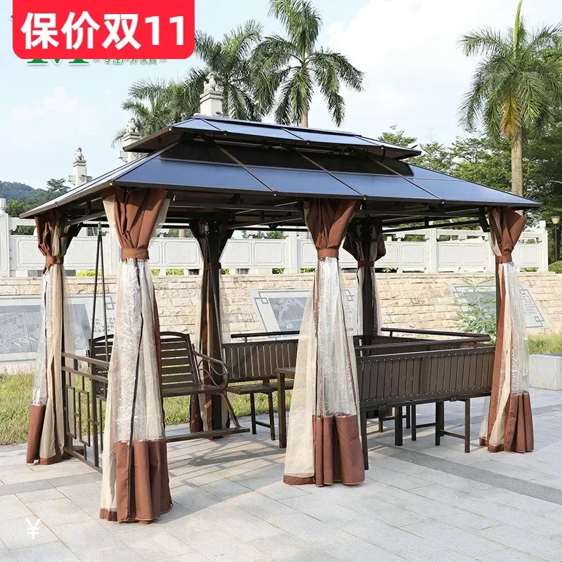 

pavilion outdoor pavilion courtyard awning antiseptic wood swing adult four corners outdoor villa garden canopy