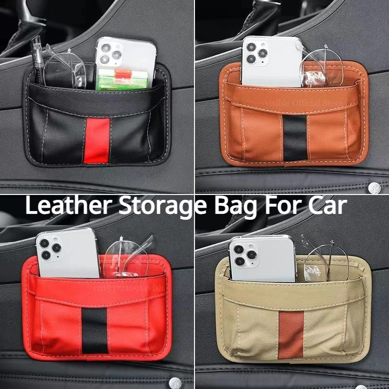 

Car Stowing Tidying Leather Storage Bag Small Debris Organizer Hanging Cell Phone Mobile Bag for Charging Universal Accessories