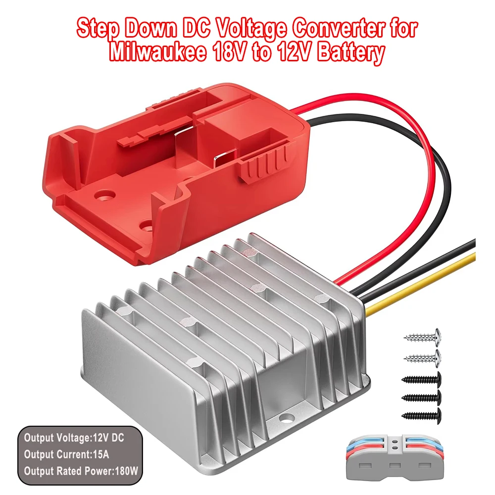 

For Milwaukee M18 Power Wheel Battery Adapter DC 12V 20A 240W Inverter Automatic Buck Converter ，18V to 12V Step Down Converter