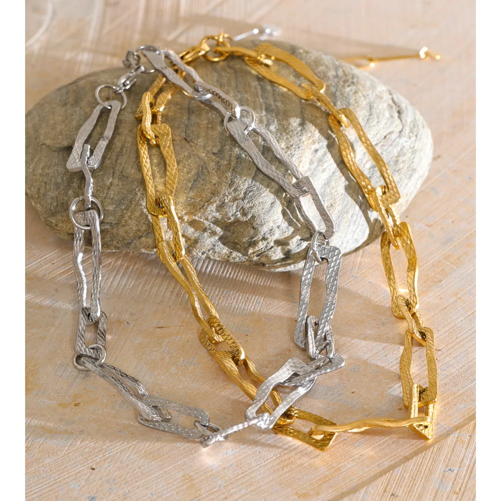 Yhpup New Stainless Steel Chain Necklace Waterproof Metal Personalized Attractive Women Jewelry Wholesale