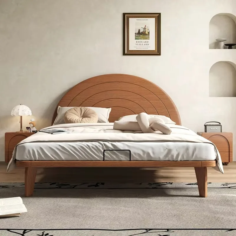 

Italian Bedroom Double Bed Full Size Designer Wooden Platform Double Bed Headboards Luxury Camas King Size Home Furniture