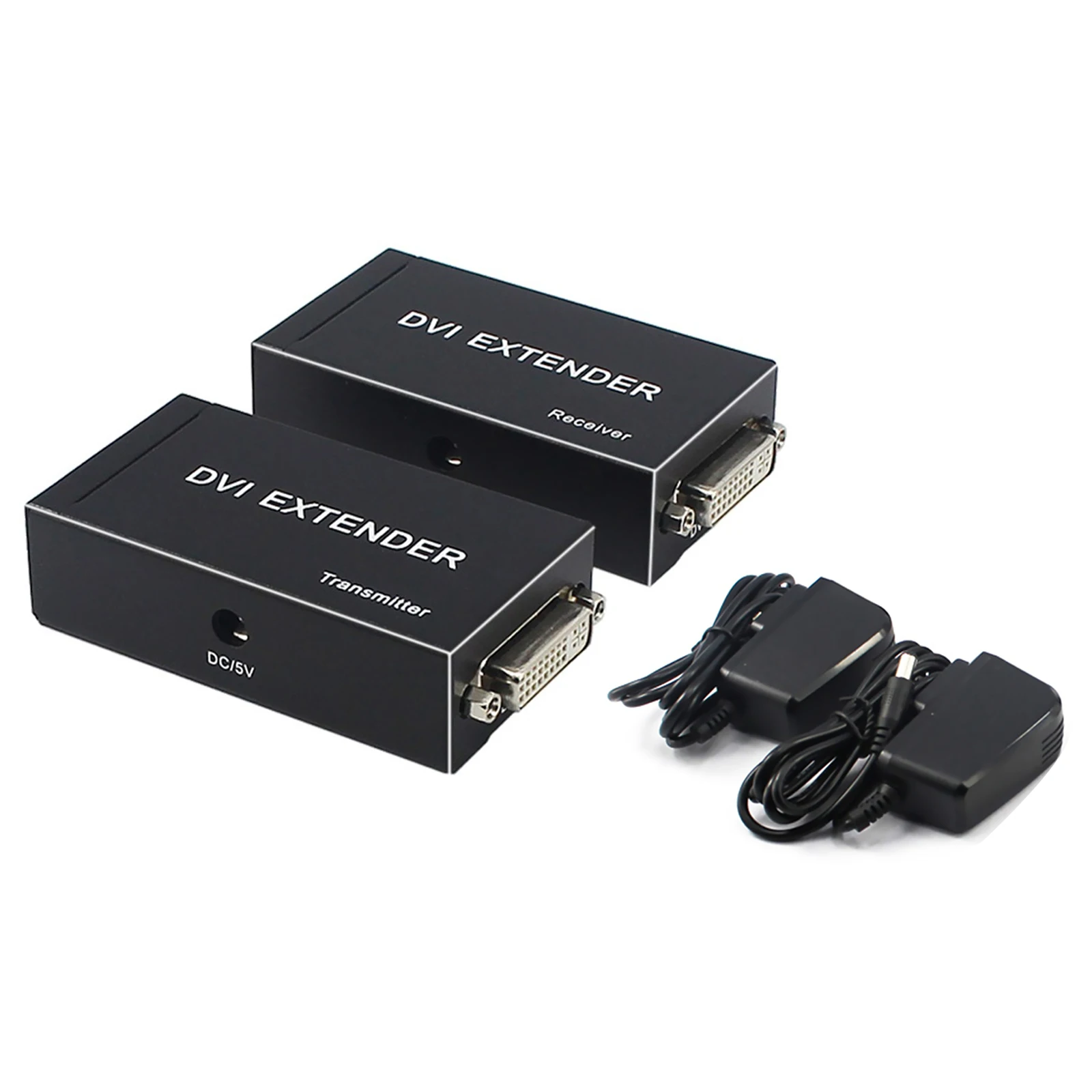 60m DVI Extender Via RJ45 Cable With EDID Support 1080P 3D DVI to RJ45 Transmitter & Receiver Kit 6.75Gbps 225Mhz DVI Extender