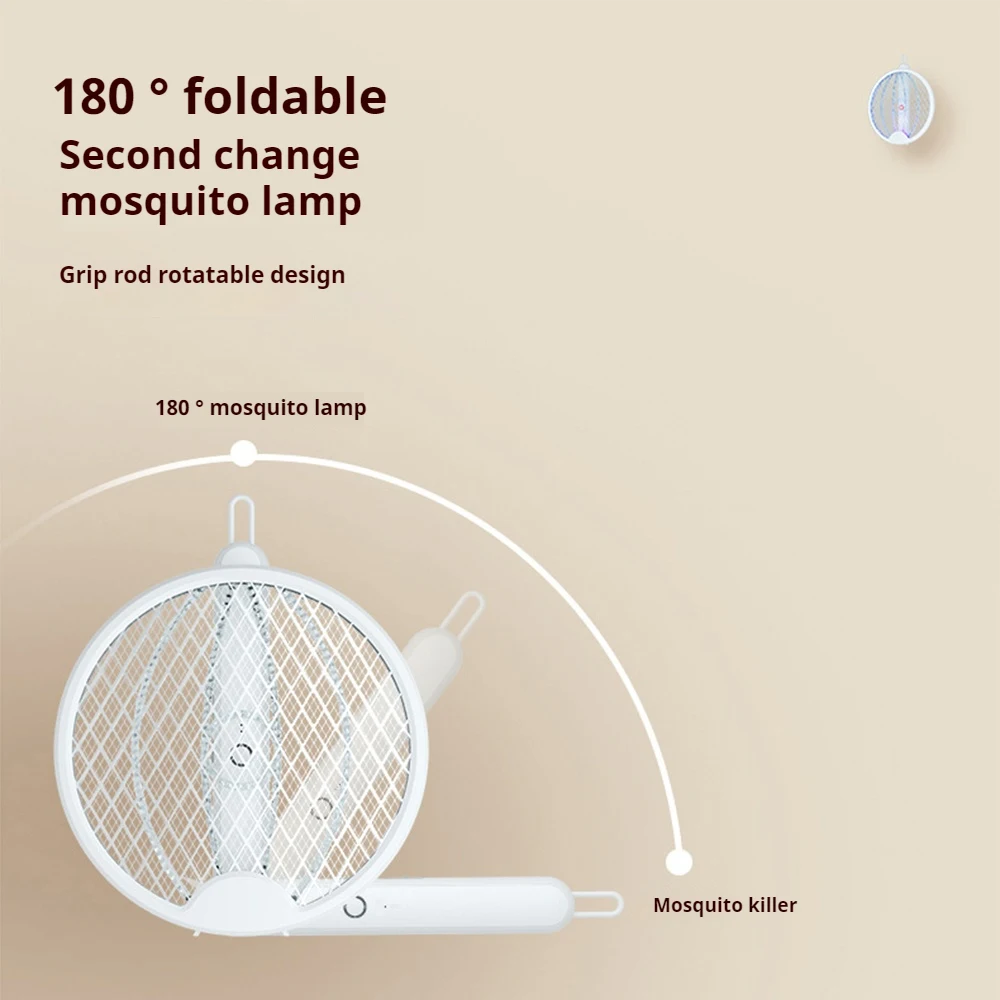 4in1 3000V 접이식 전기 모기 킬러 USB 충전식 플라이 스와터 트랩 모기 킬러 램프 가정용 플라이 곤충 재퍼