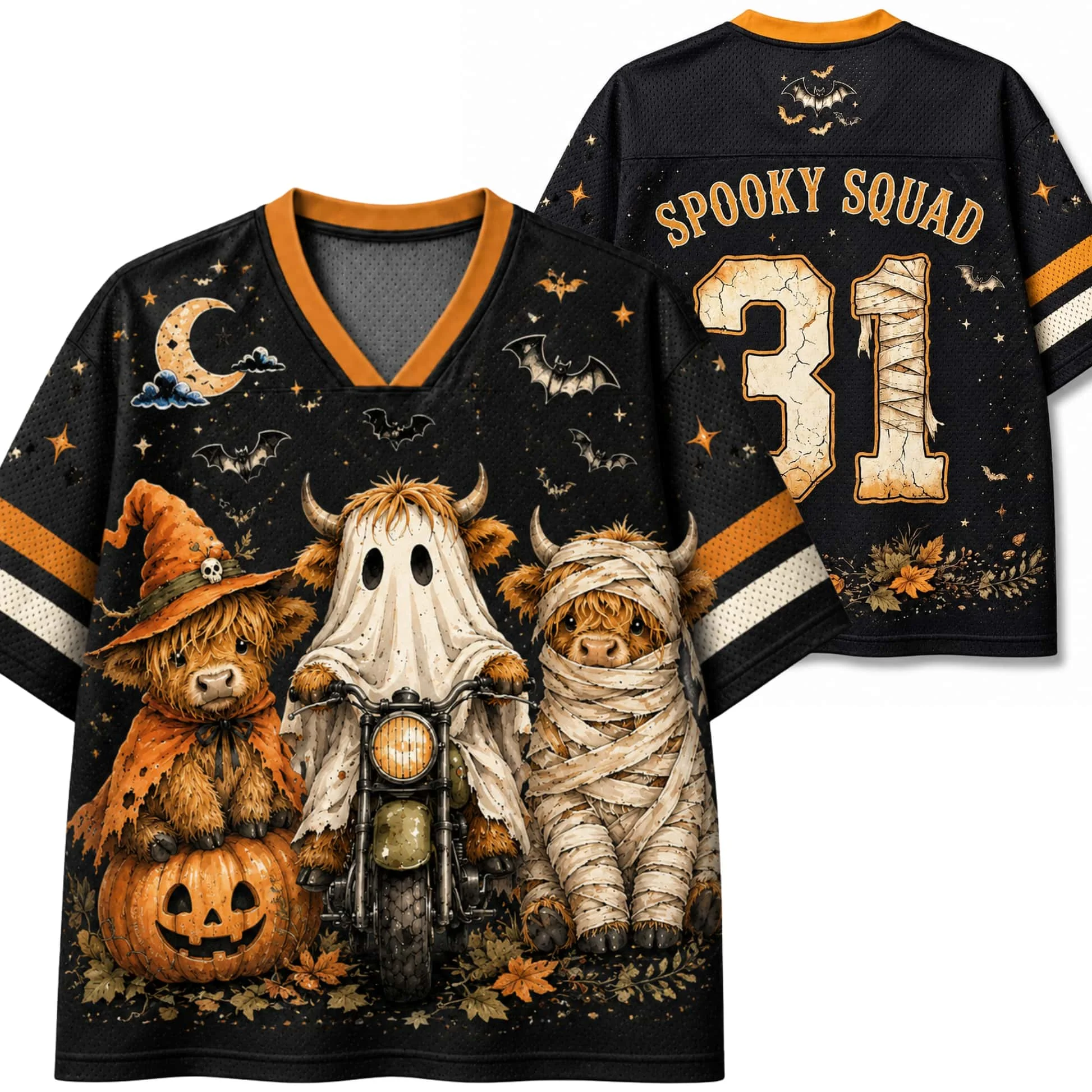 Spooky Sips Halloween Jersey Soft Cute Ghost American Breathable Quick Drying Children's Adult Party Short Sleeved Top Plus Size