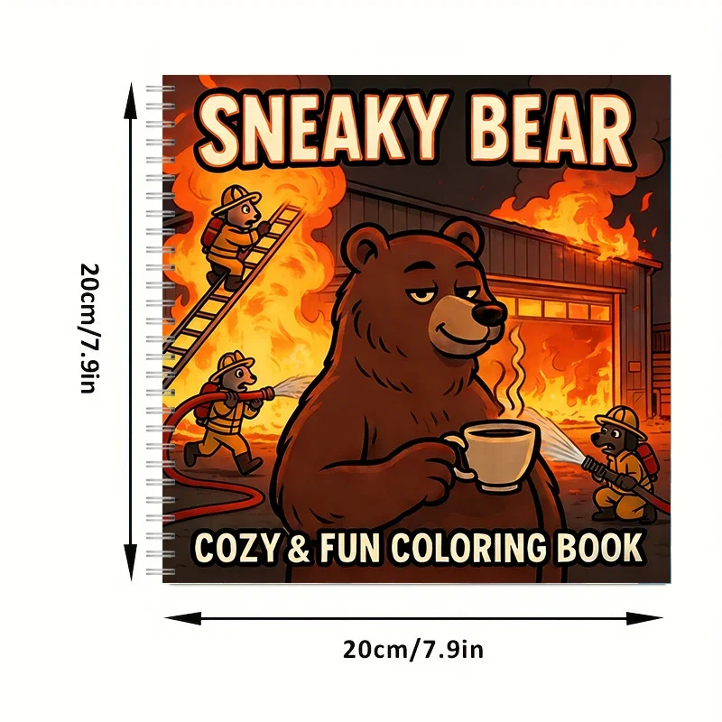SNEAKY BEAR Bold-easy Patterns Coloring Book for Adults Cute Drawing Book Perfect Gift for Birthday Back to School Art Supplies