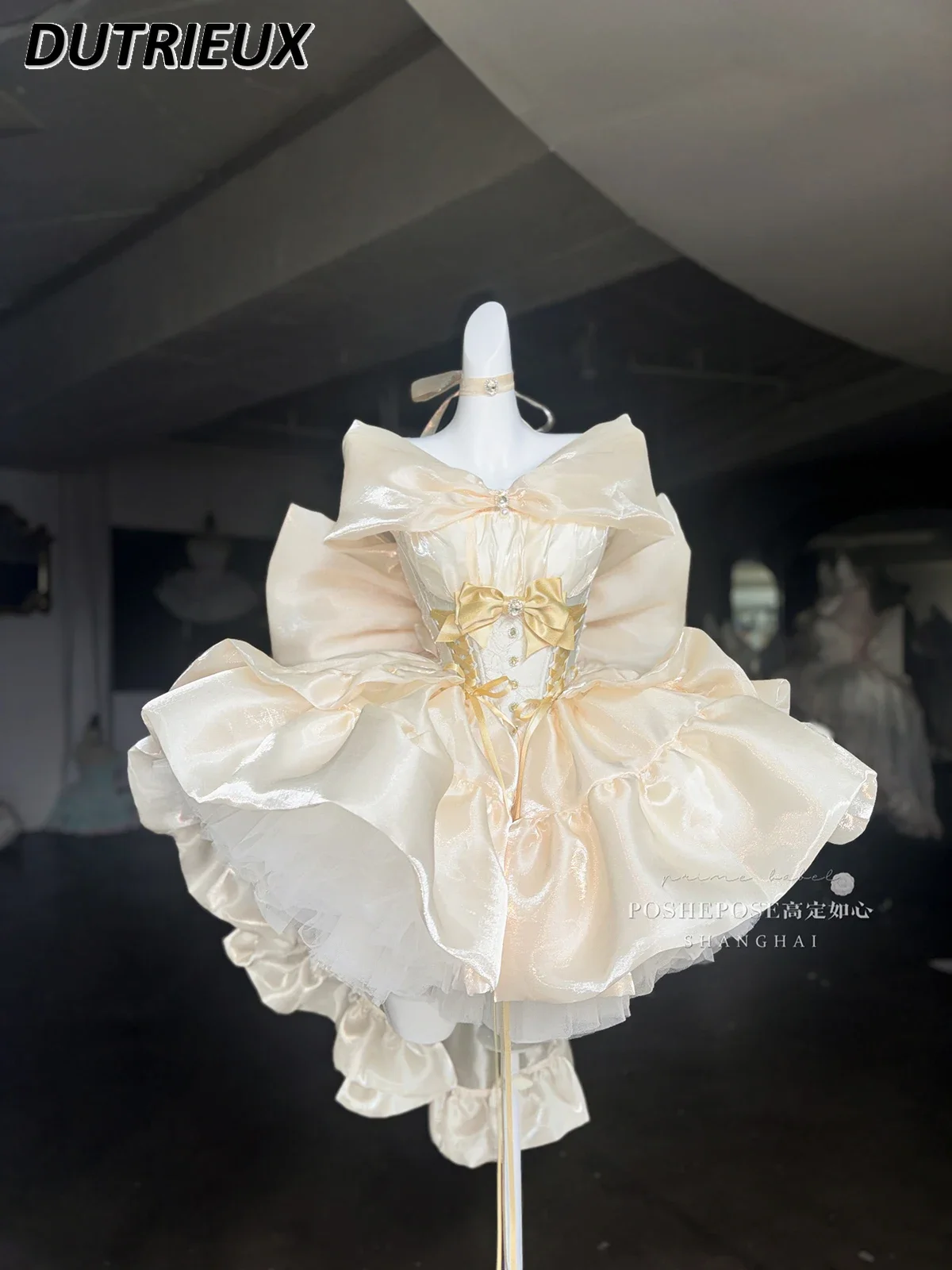 봄 가을 우아한 귀여운 달콤한 로리타 스타일 숙녀 공주 드레스 패션 여성을위한 새로운 캐주얼 짧은 미니 빈티지 드레스