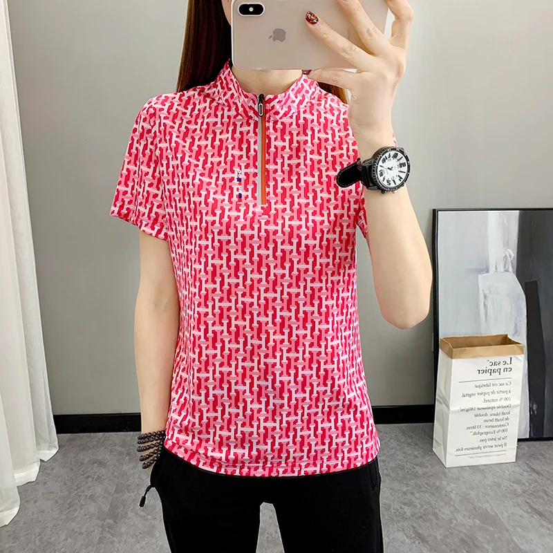 2023 New Summer Quick Dry Elastic Short Sleeve Casual T-Shirts Women's Skin/Sun/UV Protection Workout Athletic Shirts Outdoor