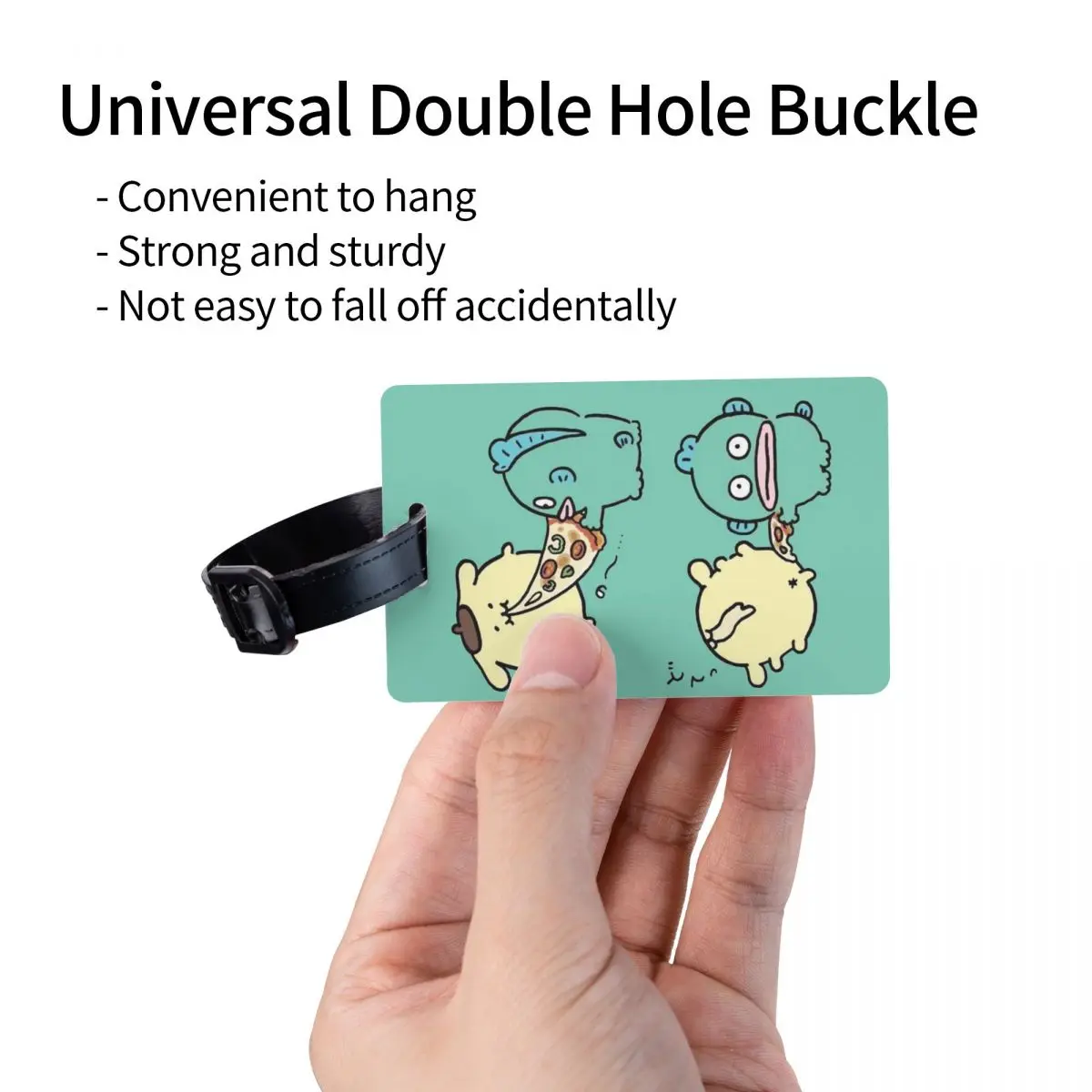 علامة الأمتعة Purin and Hangyodon المخصصة مع ملصق تعريف غطاء الخصوصية لبطاقة الاسم لحقيبة السفر #3